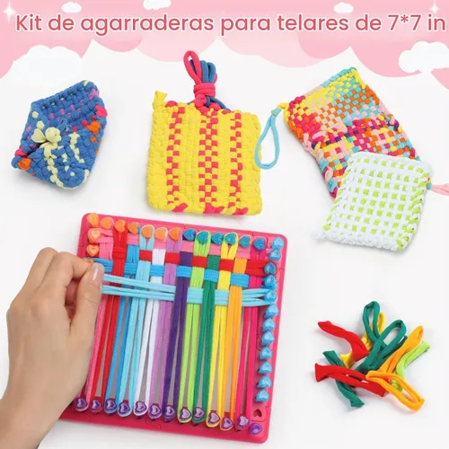 Vista 2 de DNPHRPY - 820 bucles de repuesto para telar de tejido en 10 colores arcoíris, tamaño de 7 pulgadas 8 Arco iris