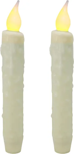 Vista 13 de CVHOMEDECO. Velas de cera real sumergidas a mano, funciona con pilas, temporizador, velas cónicas sin llama primitivas del país, 6-3/4 pulgadas