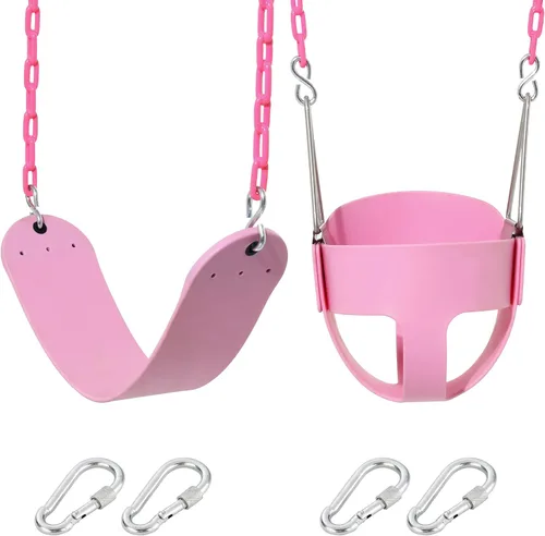 Vista 7 de Asiento de columpio de cubo completo con respaldo alto para niños pequeños, accesorios para columpios