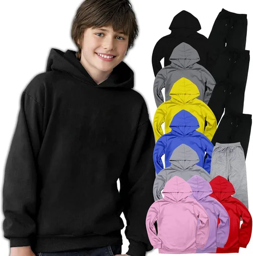 Vista 3 de Conjunto de sudadera con capucha y pantalones deportivos para niños y niñas, conjunto de sudadera de moda de 2 piezas