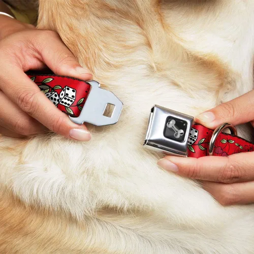 Vista 8 de Buckle-Down Collar de perro hebilla de cinturón de seguridad rojo de la suerte 9 a 15 pulgadas 1.0 pulgadas de ancho, multicolor (DC-W31229-S) 1.0