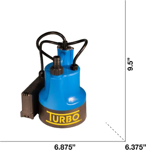 Vista 2 de Turbo Bomba sumergible de utilidad 1/6HP con interruptor electrónico