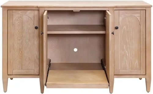 Vista 7 de Consola de madera moderna consola de entrada de madera totalmente montada marrón claro