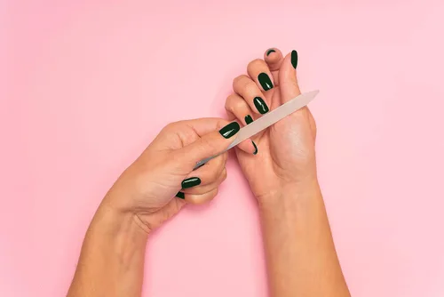 Vista 2 de Lima de uñas de cristal, kit de 3 piezas, kit de preparación profesional para uñas naturales, de gel y acrílicas, doble cara con funda protectora
