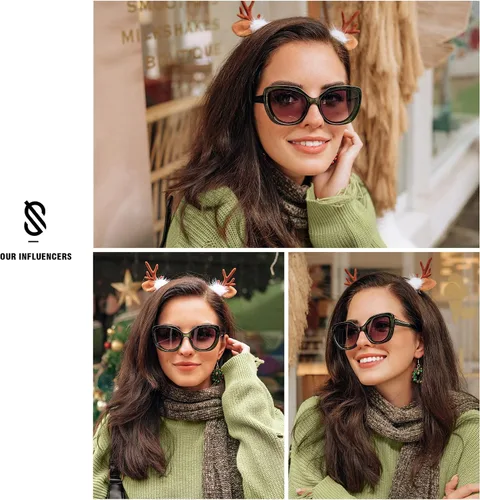 Vista 2 de SOJOS Gafas de sol cuadradas retro de gran tamaño para mujer persianas vintage gafas de sol grandes modernas y atrevidas de diseñador Sunnies SJ2256