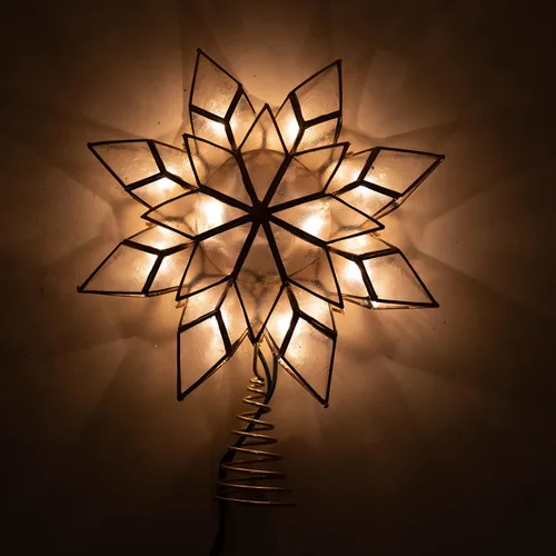 Vista 2 de Estrella Kurt Adler para árbol de Navidad con 10 luces transparentes y 1 foco de repuesto.