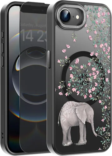 Vista 127 de Goodon para iPhone 15 Pro Max con protector de pantalla de privacidad, compatible con Magsafe, funda translúcida mate a prueba de golpes - Linda