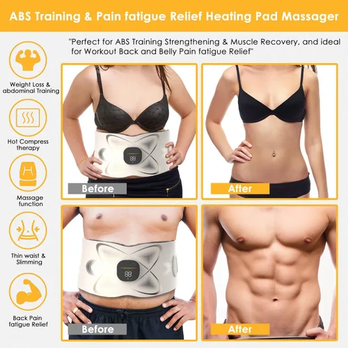 Vista 5 de Escultor de Abdominales, Cinturón de Tonificación Abdominal con Calor para Eliminación de Celulitis del Estómago y Quema de Grasa del Vientre
