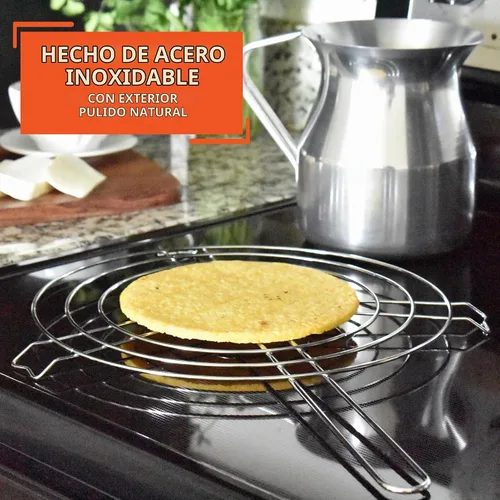 Vista 3 de IMUSA USA IMU-6000800 - Parrilla Arepa de 9.5 pulgadas, color plateado