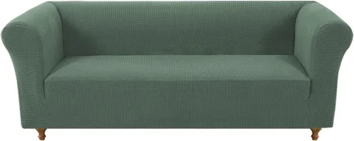 Vista 16 de Funda elástica Chesterfield para sofá, funda de tela jacquard para sofá biplaza de 2 cojines, protector de muebles antideslizante resistente a