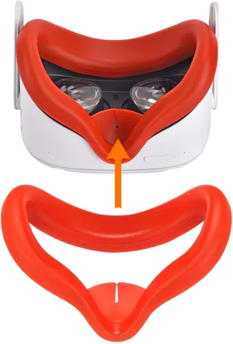 Vista 4 de XIAOGE Accesorios de control para Oculus Quest 2 con combo de cubierta facial, accesorio de auriculares VR a prueba de sudor y anticolisión