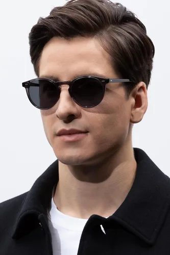 Vista 39 de CARFIA Gafas de sol redondas de acetato para hombre, polarizadas, protección UV, gafas de sol clásicas retro CA5289L