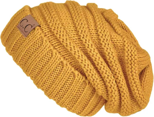 Vista 3 de Funky Junque Gorro holgado de punto trenzado de gran tamaño, grueso, suave, de gran