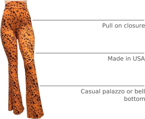 Vista 73 de ShopMyTrend - Pantalones de yoga largos con piernas anchas y acampanadas estilo palazzo, con cintura alta, para mujer