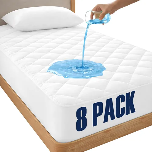 Vista 16 de LUX Décor Protector de Colchón Twin - Cubrecolchón Acolchado Elástico Ajustable Protector Hasta 16 Pulgadas de Profundidad - Cubrecolchón Suave