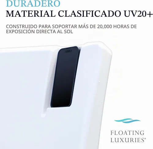 Vista 6 de Floating Luxuries Kai - Tumbona para piscina, color blanco ártico, juego