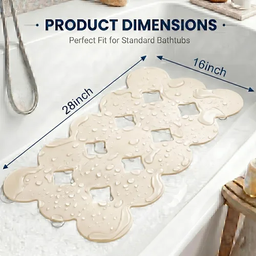 Vista 2 de Webos Tapete Antideslizante Patentado para Bañera Tapetes de Ducha y Baño con Ventosas Fuertes Goma Natural Suave Resistente Agarre Superior