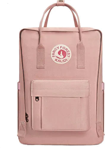Vista 12 de KALIDI Mochila casual para laptop de 15 pulgadas, mochila clásica para campamento, viajes, exteriores, cuadrada, mochila para universidad, Verde