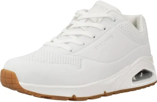 Vista 33 de Skechers Tenis UNO Stand on Air para mujer Tenis casuales, plantilla de espuma viscoelástica refrigerada por aire, amortiguación visible de Rojo