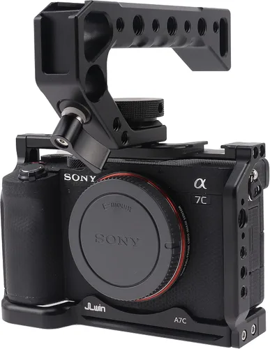 Vista 9 de Fotga Estabilizador de jaula de cámara con mango superior para Sony ZV-E1 sin espejo DSLR cámara video filmmaking, compatible con abrazadera Arca