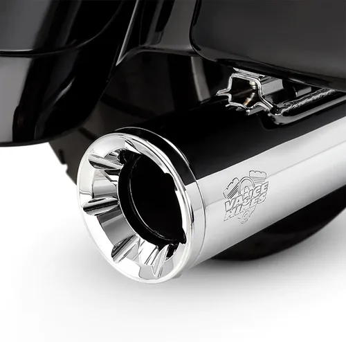 Vista 5 de Vance & Hines Eliminator 400 Slip Ons Chrome con tapas de extremo cromadas 16714