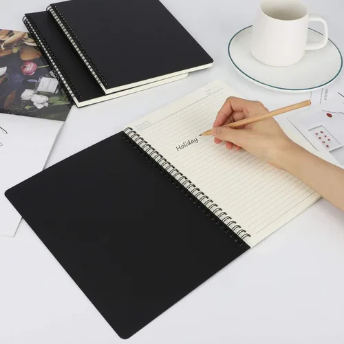 Vista 6 de EUSOAR Cuaderno rayado en espiral, paquete de 3 cuadernos B5 de 7.3 x 10.2 pulgadas, 120 páginas, tapa dura, a rayas, cuaderno de escritura, diario