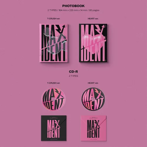 Vista 3 de Stray Kids - Mini álbum [MAXIDENT] (T-CRUSH Ver.) - Libro de fotos + CD-R + papel de letras + tarjetas de fotos + mini póster + calcomanía facial +