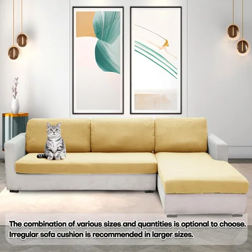 Vista 8 de ZNSAYOTX Fundas elásticas individuales para cojines de sofá, fundas de asiento de repuesto suave con patrón único, protector de muebles con parte