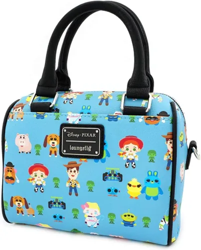 Vista 2 de Loungefly x Toy Story Chibi - Bolsa de lona con estampado de personajes (tamaño único, multicolor)