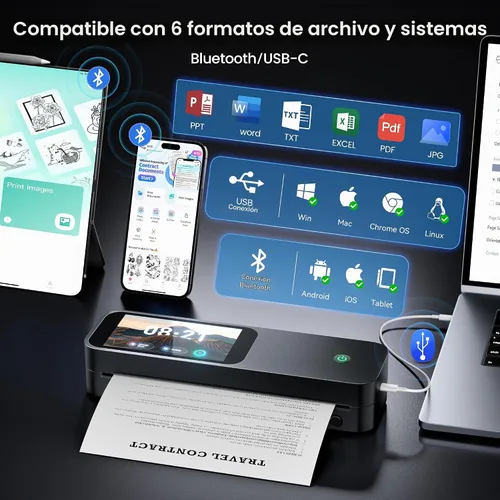 Vista 6 de Phomemo Impresoras portátiles con pantalla táctil M85 inalámbricas