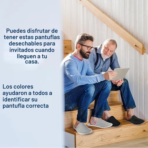 Vista 5 de Geyoga Pantuflas de casa antideslizantes suaves para mujer