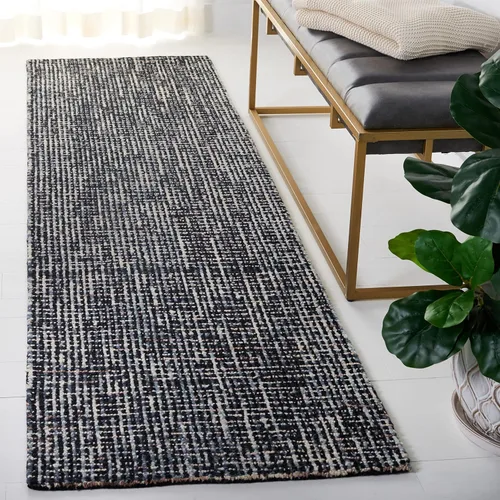 Vista 95 de SAFAVIEH Abstract Collection - Alfombra decorativa, 2 x 3 pies, color negro y marfil, lana hecha a mano, ideal para zonas de alto tráfico