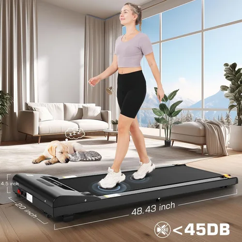 Vista 5 de Cinta de Caminar Portátil con Capacidad de 300 Libras, Cintas de Correr Portátiles para Casa y Oficina, Cinta de Correr Bajo el Escritorio
