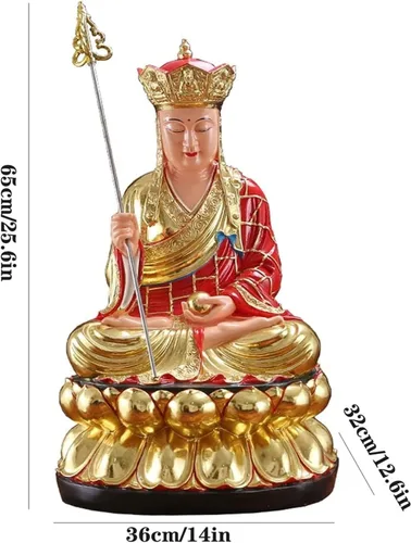 Vista 2 de Escultura de mesa, escultura de Buda, figura de resina, estatua de Buda TangSeng, decoración del hogar, los mejores regalos de estilo chino chino