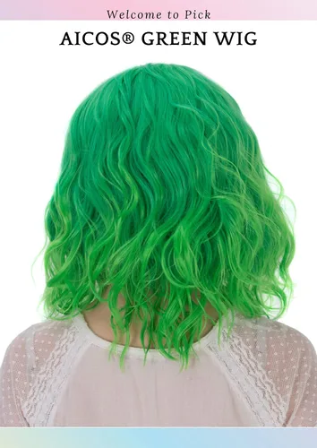 Vista 4 de Aicos Fashion - Peluca de pelo corto y rizado de 35 cm, resistente al calor, para uso diario o para carnaval, fiesta de disfraces, cosplay, peluca