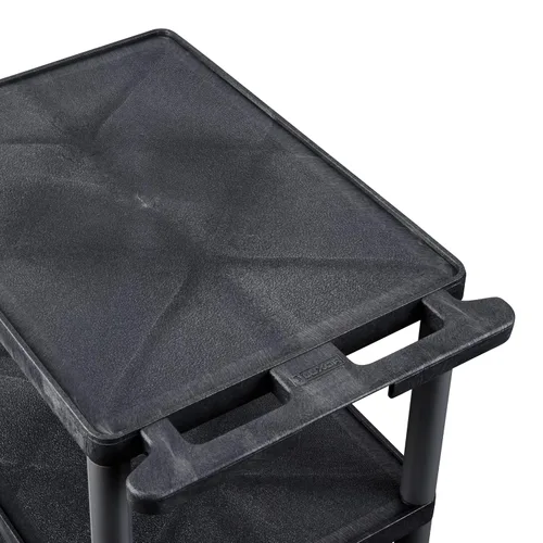 Vista 4 de Luxor Carrito utilitario de 2 estantes negro - pequeño - HE38-B