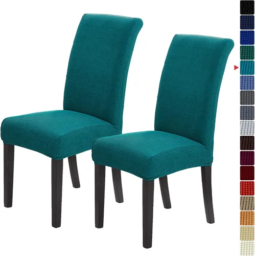 Vista 60 de Juego de 2 fundas para sillas de comedor, fundas elásticas para sillas de comedor, fundas para sillas de cocina de jacquard texturizadas, decoración