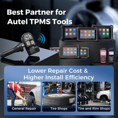 Vista 8 de Autel TPMS - Juego de 4 sensores MX-Sensor 2 en 1, 315 MHz+433 MHz, vástago de goma universal programado por TS408 TS508 WF TS601 TS608 MK808TS
