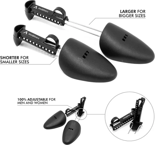 Vista 3 de Ambran 5 pares de árboles de zapatos ajustables, moldeador de zapatos y estirador de zapatos, ideal para todos los zapatos, tacones y tenis, UNISEX