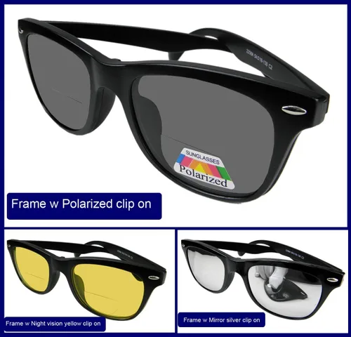 Vista 5 de Circleperson Gafas de lectura bifocales Gafas de sol marco polarizado+3 lentes de clip