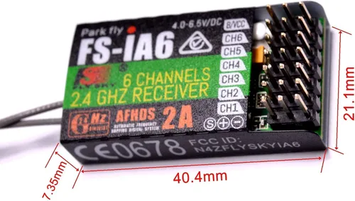 Vista 4 de YoungRC Flysky FS-iA6 Receptor 2.4G 6CH Receptor de control remoto con doble antena compatible FS-i4 i6 i10 GT2E GT2F GT2G Transmisor RC210
