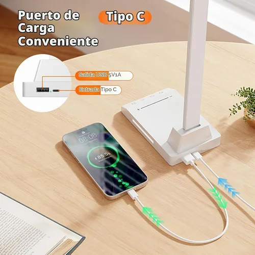 Vista 7 de ShineTech Lámpara de escritorio LED para oficina en casa, lámpara