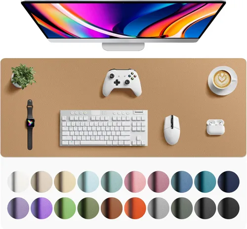 Vista 178 de Aothia - Protector de escritorio de cuero sintético grande, base antideslizante para mouse y superficie para escribir, impermeable, fácil de Agua
