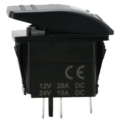 Vista 7 de Amarine Made 12v 20 Amp Impermeable LED On/Off Boat Marine SPST 3P Interruptor basculante con luz (verde)