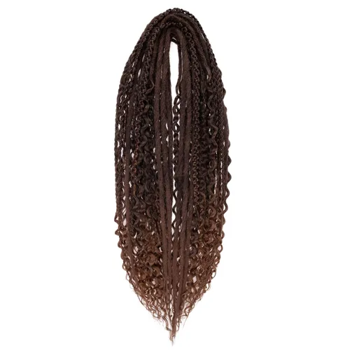 Vista 30 de Leeven Extensiones de Rastas Sintéticas de Doble Punta de 24 Pulgadas 30 Hebras Rastas Boho 613 Rubio 3 Estilos Mixtas Onduladas Rizadas DE Rastas