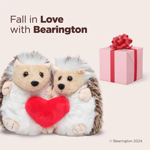 Vista 5 de Bearington - Puercoespines Lovie y Dovey de peluche que sostienen un corazón, de 5.5 pulgadas