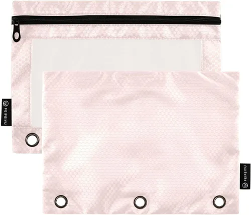 Vista 9 de Gredecor Estuche para lápices con 3 anillos con cremallera negra, paquete de 2 unidades, organizador de carpetas transparentes para ventana escolar