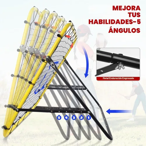 Vista 3 de Eastgoing Baseball and Softball Rebounder Net,Baseball Pitching Net with Pitching Target,Multi-Angle Bounce Back Net for Volleyball Rebounder