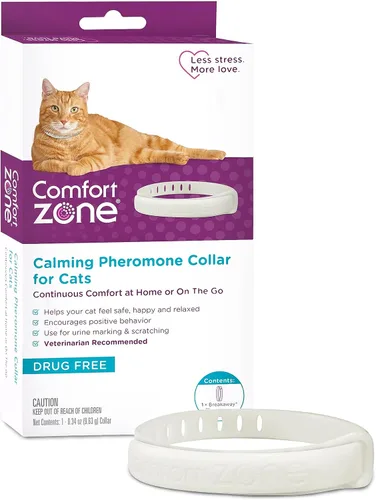Vista 8 de Comfort Zone Paquete de ahorro de collar calmante para gatos: 2 collares calmantes de 30 días para 60 días de calma; las feromonas para gatos ayudan