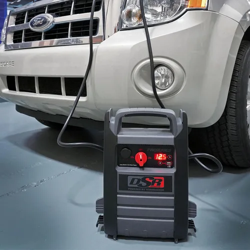 Vista 3 de Arrancador de batería de coche Schumacher Electric DSR ProSeries - Arrancador de coche 12V/24V de pico de 4400 Amp, caja de salto y estación